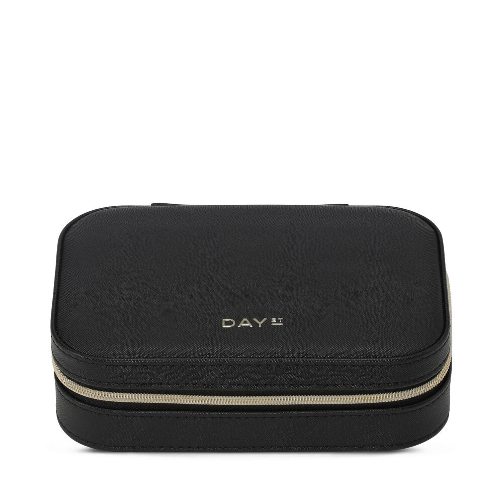 Saffiano Zip smykkeskrin - sort